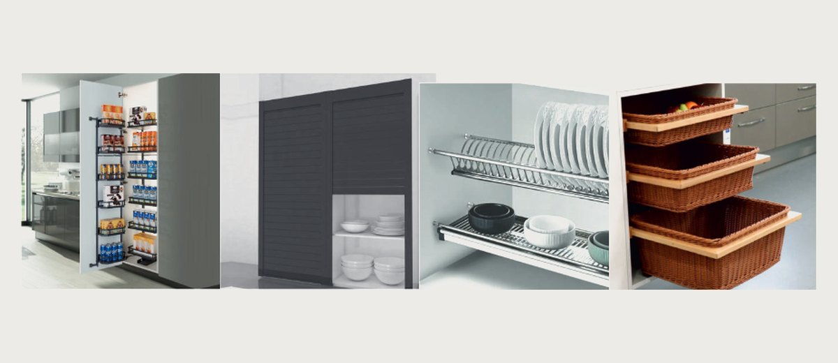 Pantry Unit, Rolling Shutter, GTPT & Wicker Basket